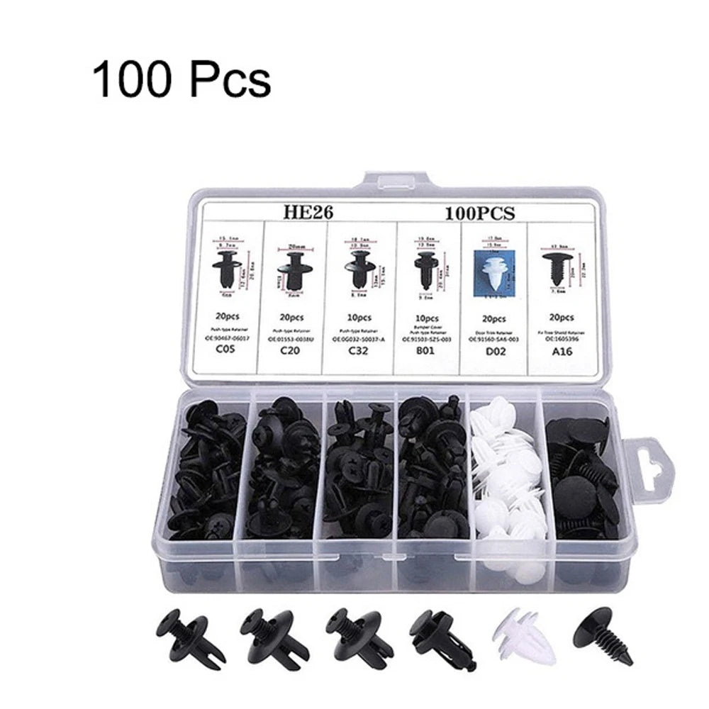 Auto Fastener Clip Kit Fender Rivet Clips Car Body Push Retainer Pin Rivet Bumper Door Trim Panel Retainer Mix Size Car Clip Set