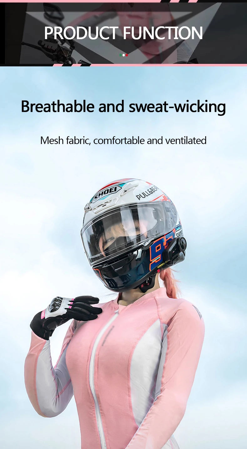 Motorcycle riding suits, all-season mesh breathable, spring and summer women's fitted, anti-drop, quick-drying clothes