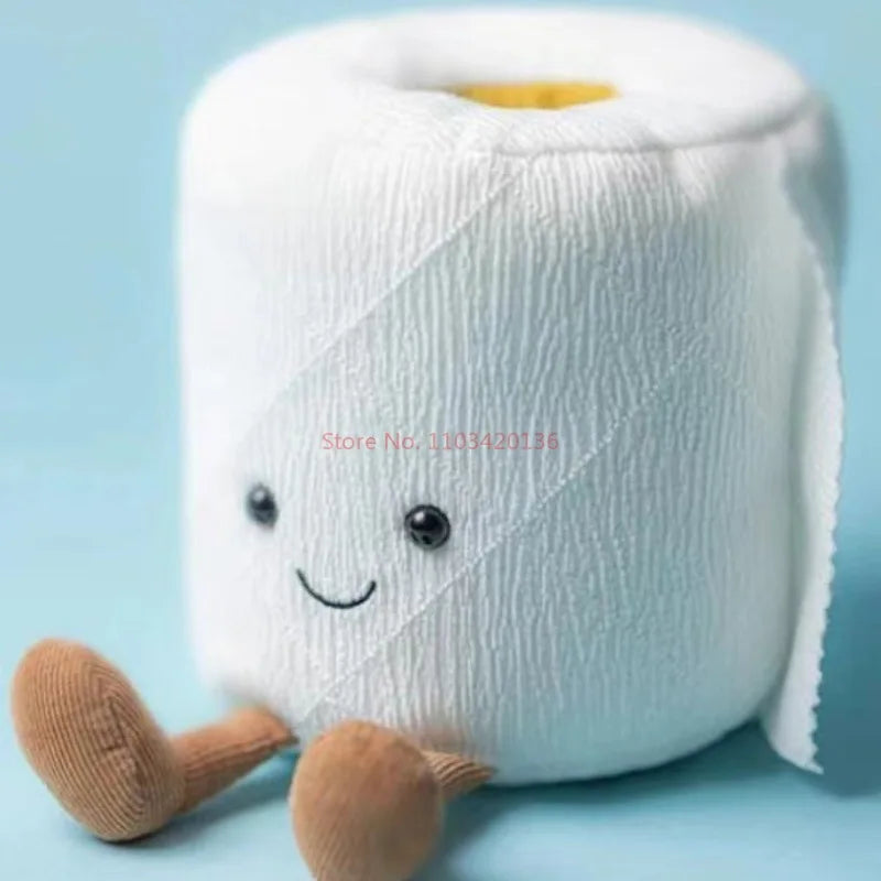 15cm Jelly Cat Creative Toilet Paper Modeling Doll Roll Paper Cute Funny Doll Pendant Plush Toys Holiday Gifts.