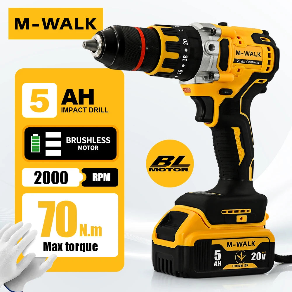DCD791 Brushless Electric Drill 2000RPM Cordless Drill Electric Screwdriver Home Electric Drill Tools For Dewalt 20V Battery Pin