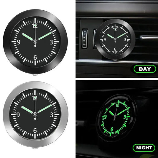 1pc Luminous Car Clock Automobiles Internal Stick-On Watch Mechanics Quartz Clocks Auto Ornament Fit For Dashboard/ Boat/ Bike