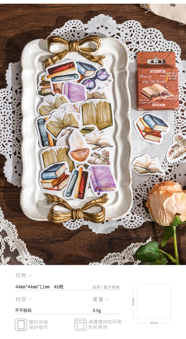46 sheets Mini Box Packaged Stickers Collection Handbook Pattern Collage DIY Sticker Sticker Book