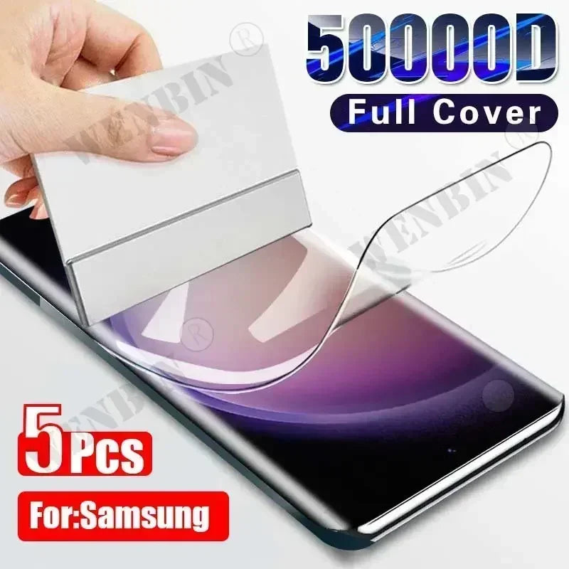 5Pcs Hydrogel Film For Samsung S26 S25 S24 S23 Ultra Plus S25 FE Full Cover Screen Protector For Samsung A56 A55 A36 A35 A26 A16
