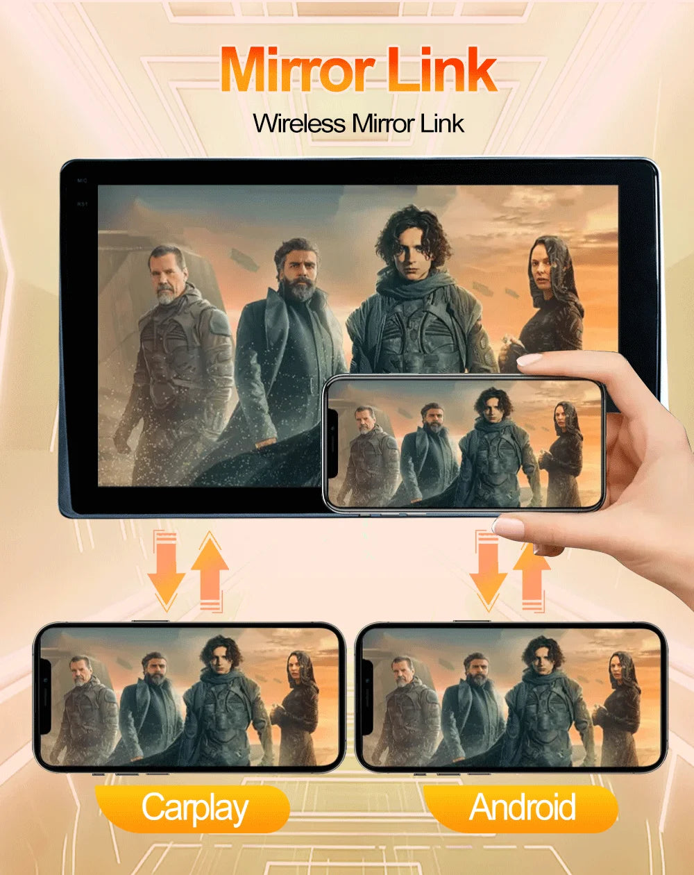 10.1" HD 1280*800 Android 13 Car Headrest Monitor Tablet For Back Seat Multimedia Apple Carplay Ambient Lights BT SD HDMI-Input