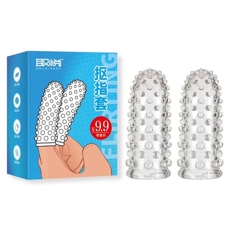 Silicone Finger Sleeve No Vibrators G Spot Orgasm Massage Clitoris Stimulator Masturbators Anal Sex Toys For Woman beginner