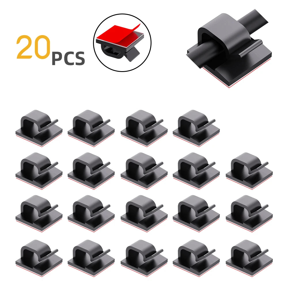 Charging Data Line Network Cable Finishing Line Clip Power Line Fixed Clip Self-Adhesive Pipe Line Alignment Multi-Purpose Clip