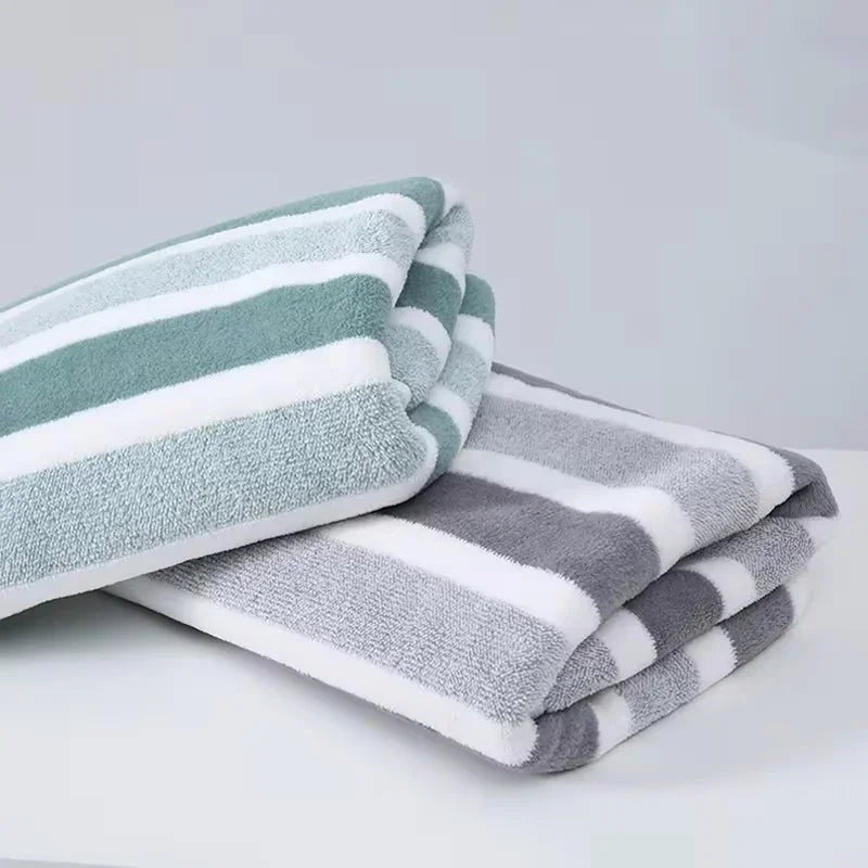 Quick-Drying Striped Towel Set For Soft And Absorbent Bathroom Experience Bath Towel Or Hand Towel