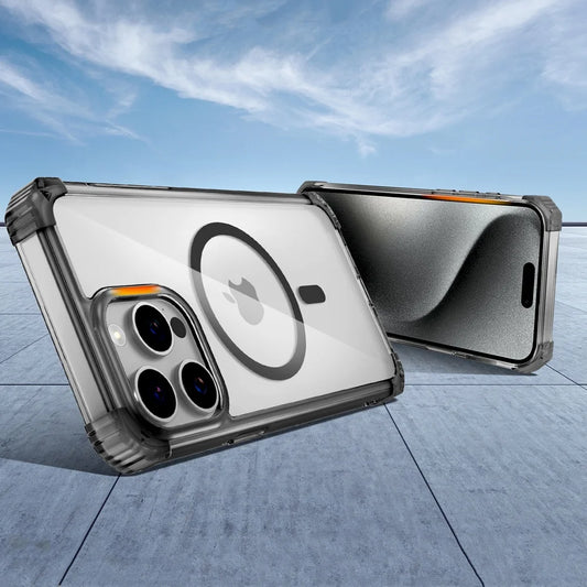 Shockproof Armor Transparent Hard Case For iPhone 16 15 14 13 12 Pro Max 16Pro 15Pro iPhone16 For Magsafe Wireless Charge Covers