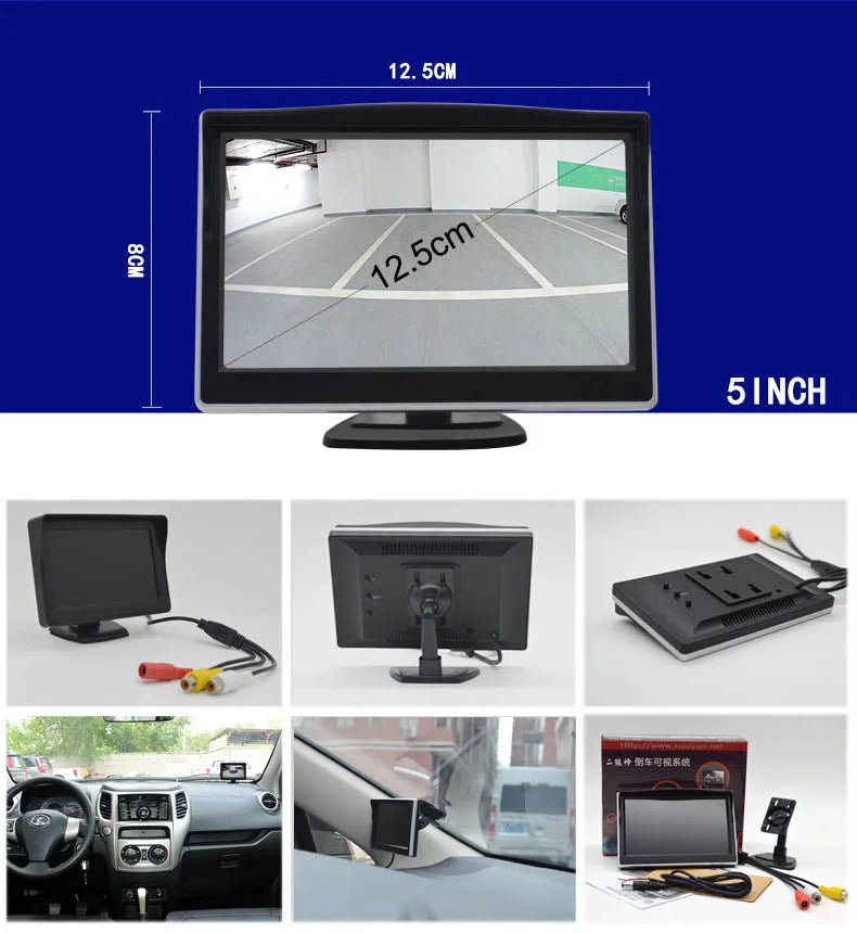 Easy Installation 4.3"5" Car Rear View Backup Camera LCD Monitor  for Vehicle Van Night Vision Reverse Video Parking System