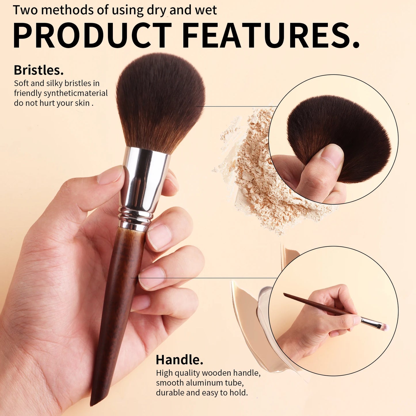 15PCS Makeup Brushes Set Premium Synthetic Kabuki Foundation Concealers Powder Blush Blending Face Eye Shadows Brush Set