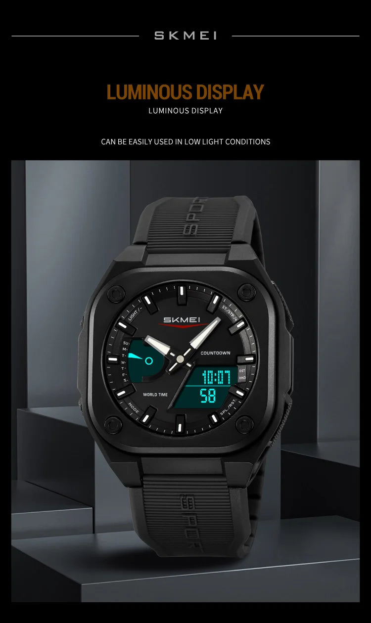 SKMEI 2328 New Original Sports Digital Electronic Watch Dual Display Multi Functional Men's Waterproof Clock relógios masculino