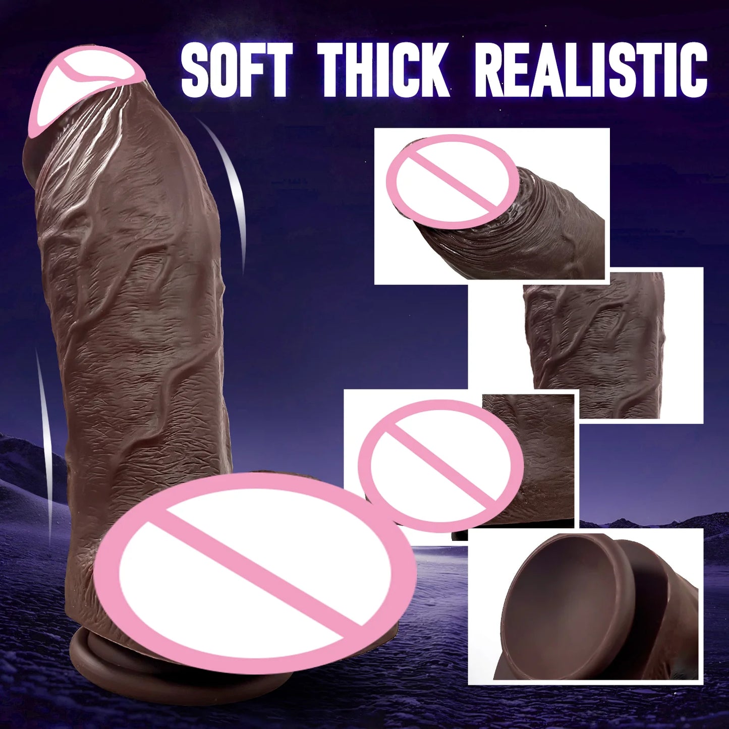 Huge Thick Dildo Realistic Silicone Strong Suction Cup for Hands-Free Anal Play G-spot Giant Dildos Anal Sex Toys for Women Men