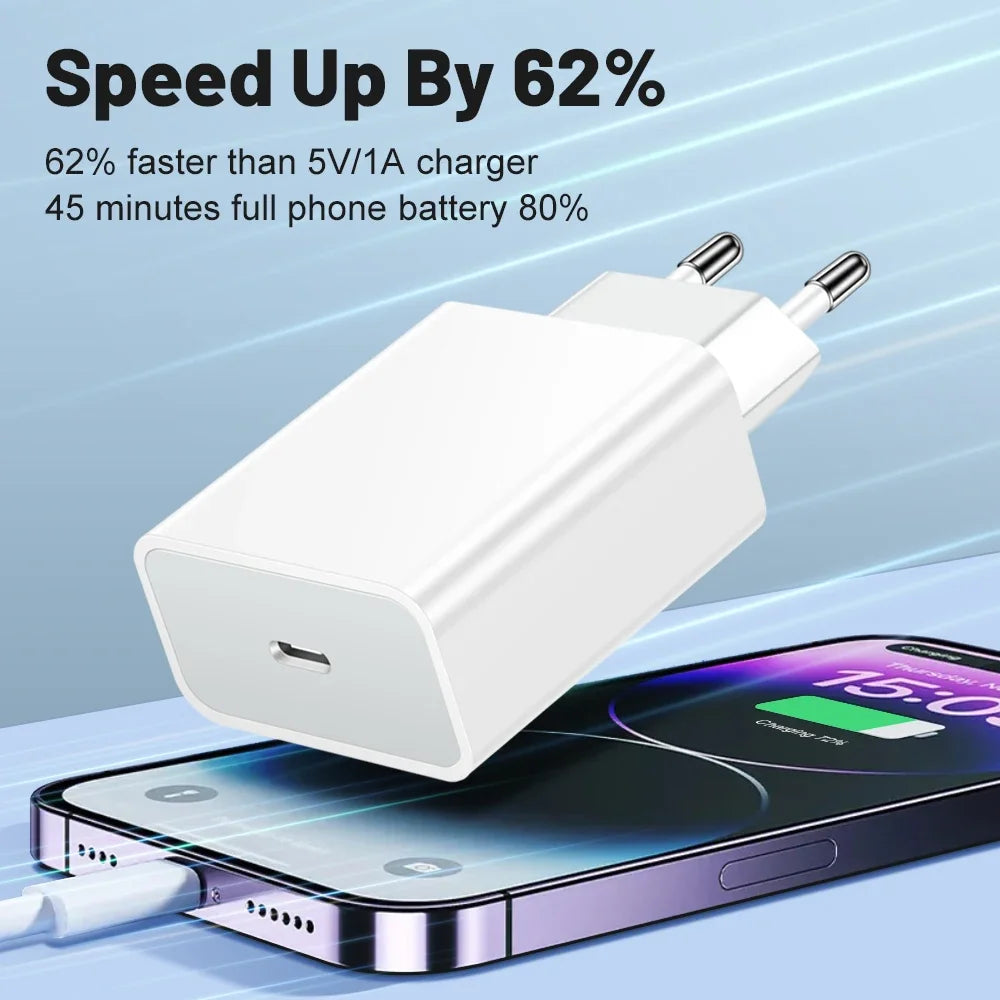 PD 20W USB Type C Charger Fast Charging For Apple iPhone 15 14 13 12 Pro Max Samsung Xiaomi Oppo Phone Charger Quick Charge Head