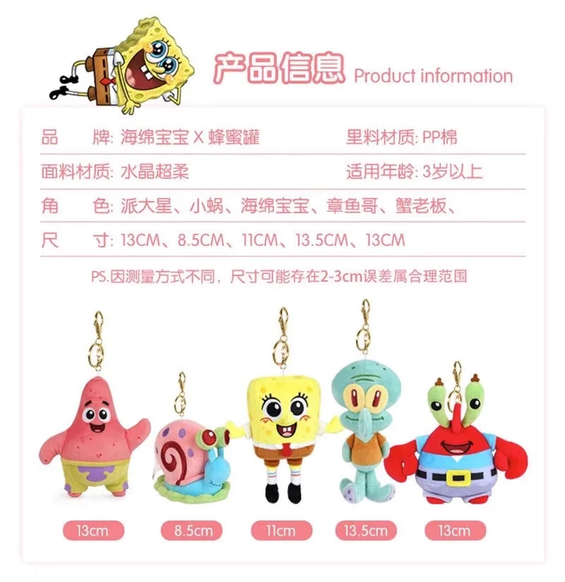 Anime Spongebob Squarepants Patrick Star Squidward Eugene H. Krabs Gary Kawaii Cartoon Stuffed Plush Toys Birthday Gift For Kids