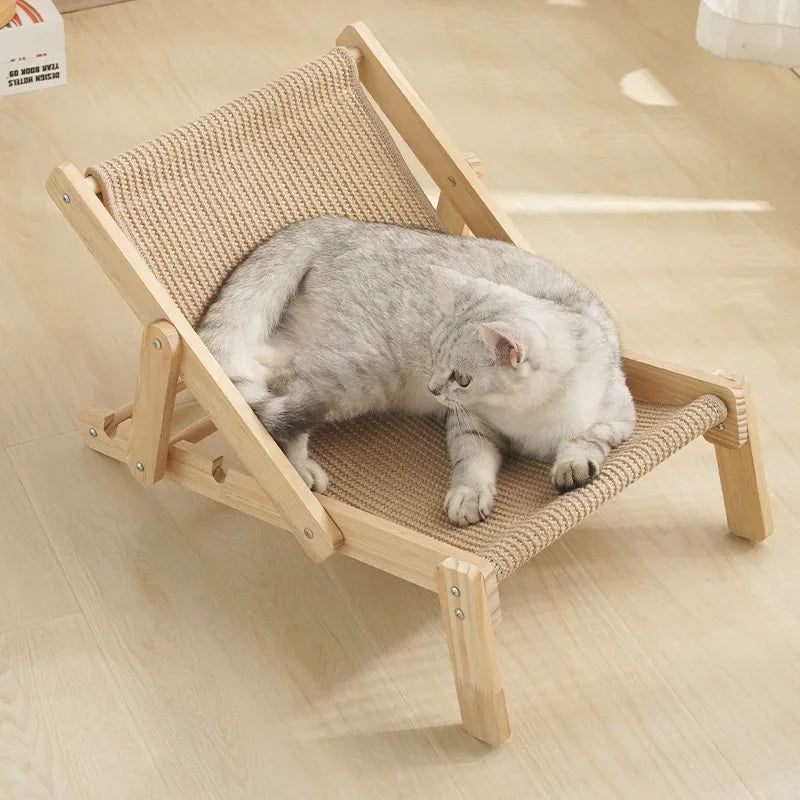 Cat Sisal Lounge Chair Detachable Adjustable Comfortable Beach Chair Lifting Bed Elevated Bed Cat Grab Board Easy To Install