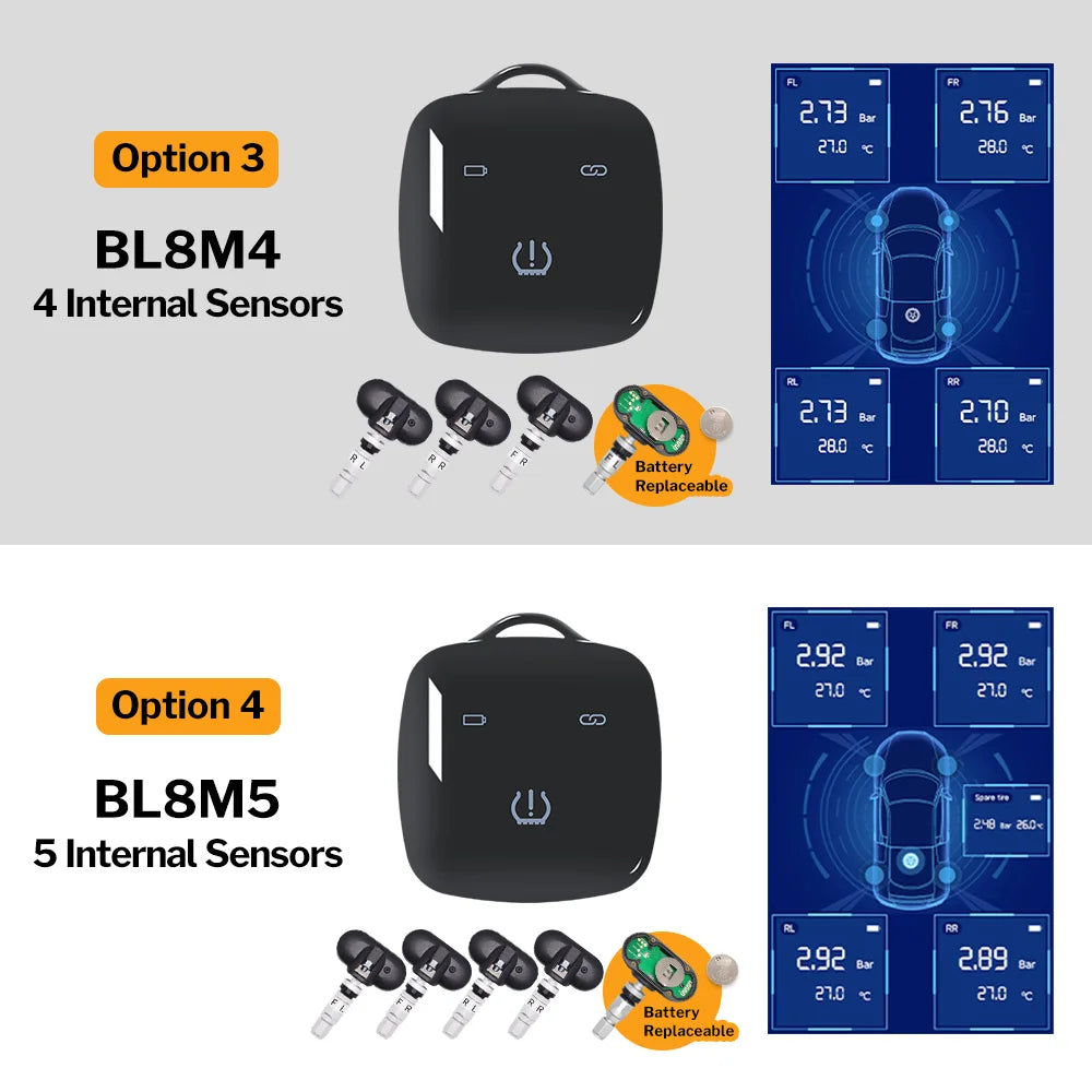 Deelife Car TPMS for Android iOS Tire Pressure Monitoring Control System 4-5 Wheel Tyre Sensor Bluetooth-compatible BLE TMPS
