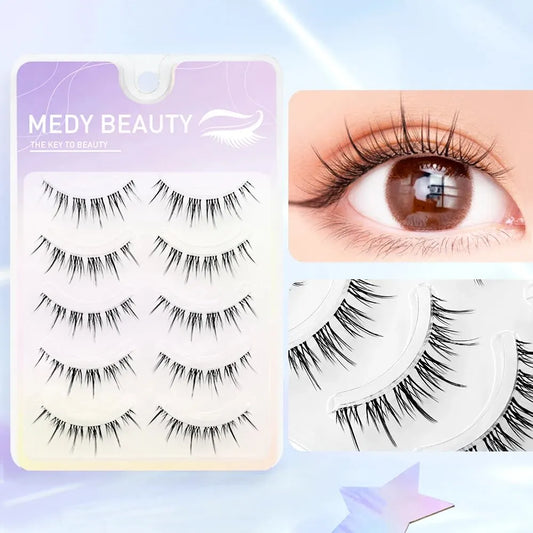 5Pairs Lashes Premade Fan A/M Shape 3D Spikes Cluster Eyelash Mix Extension Makeup Super Natural Wispy DIY Premade Peduncle