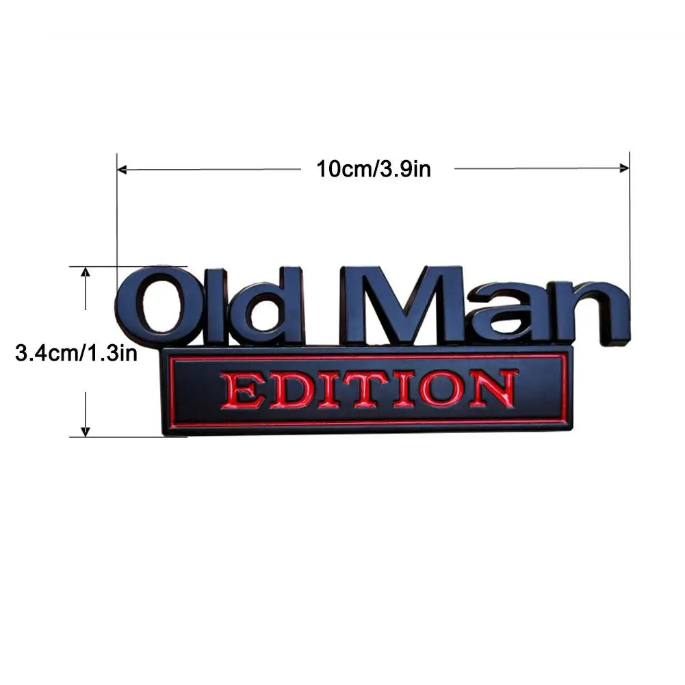 fashion Car Metal Logo 3D old man Edition Emblem Sticker Car Trunk Door Styling Decals Stickers Auto Decoration Accessories