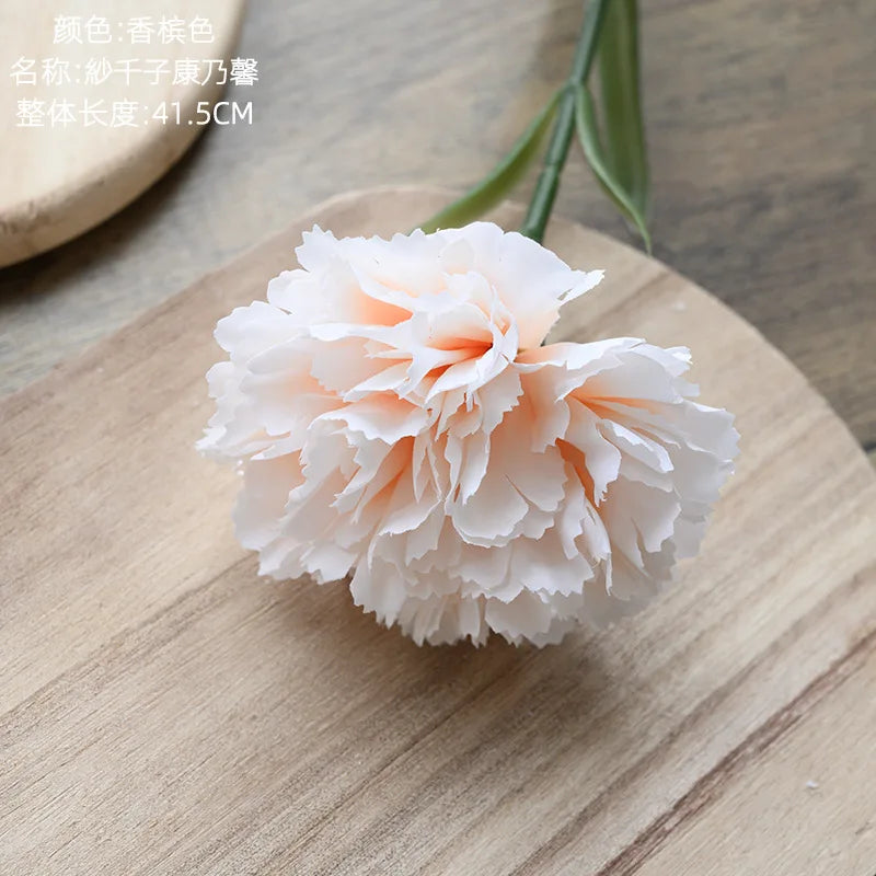 41.5cm 1/6/10pcs Artificial Carnation Flower Bouquet Silk Flowers Fake Plant For Mother's Day Home Party Decoration