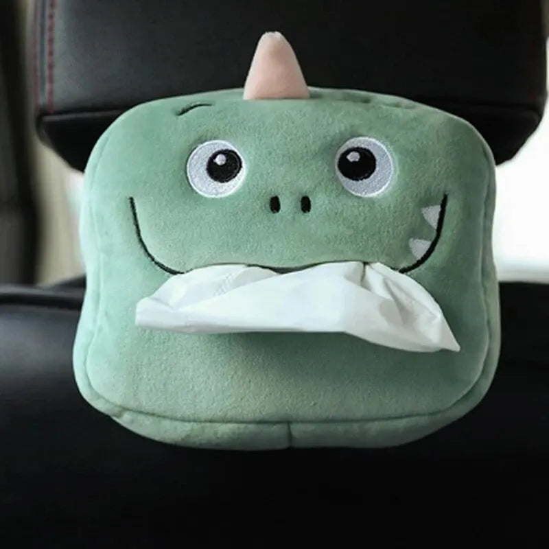Cartoon Car Tissue Box Cute Plush Animals Napkin Paper Holder Portable Auto Armrest Box Tissue Paper Storage Case Car Decoration