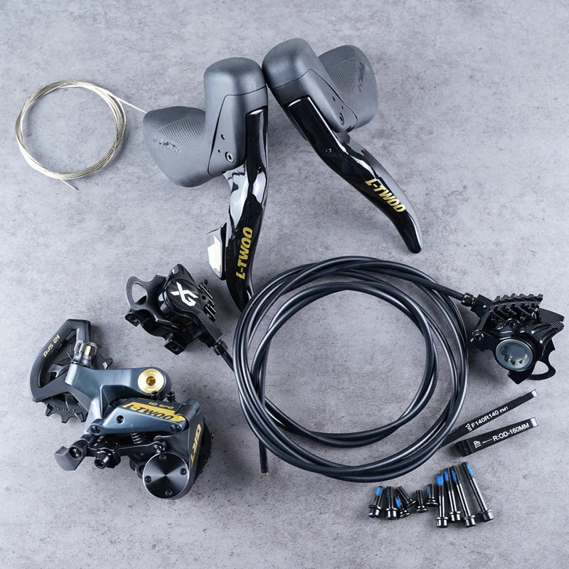 LTWOO GRT / GR9 Disc 1x11s / 1x12s Gravel Hydraulic Disc Brake Groupset + ZRACE XG Flat Mount Brake Caliper, Carbon Fibre