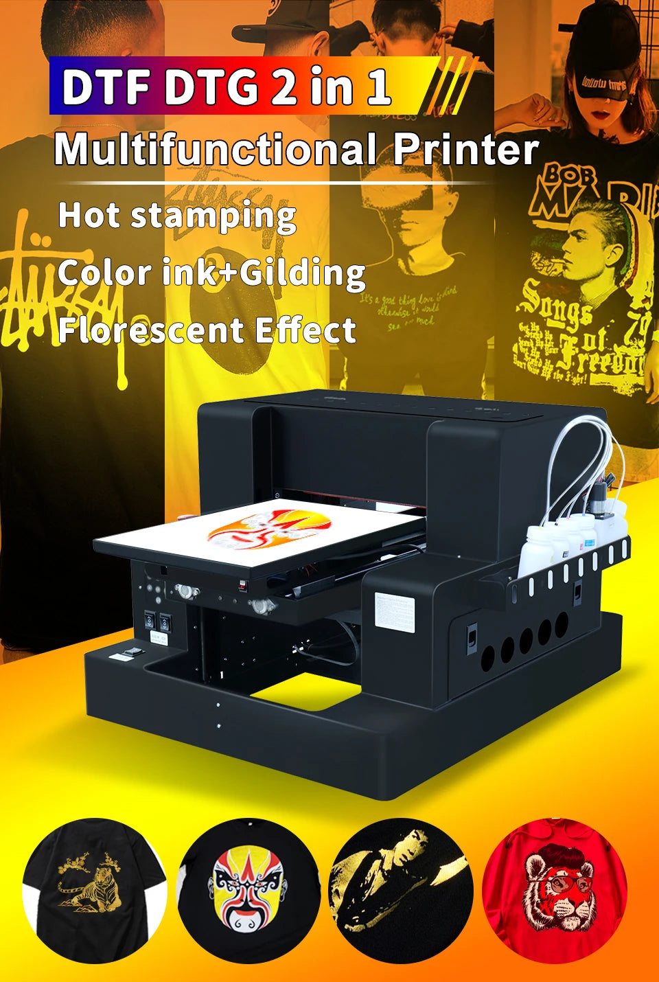 DTG Printer A3 L805 DTG Flatbed Printer Direct Print to Clothes A3 DTF T-shirt Printing Machine A3 DTG Direct to Garment Printer