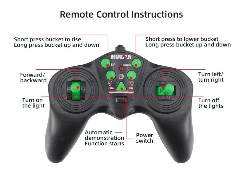 Huina 332 1:18 RC Tipper Truck Remote Control Simulation Engineering 2.4G Six-Channel Remote Control Dump Truck Boys Toys Gifts