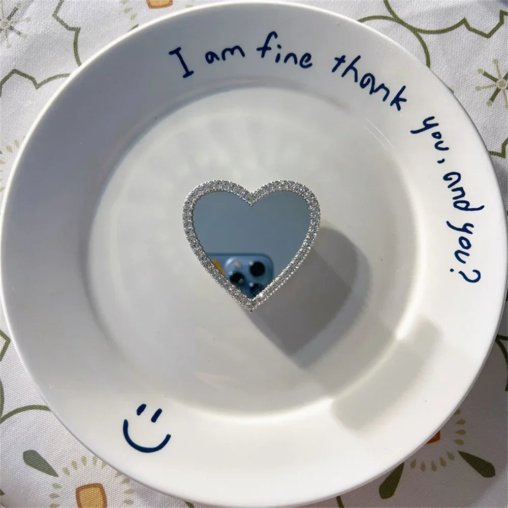 INS Korea 3D Diamond Mirror Griptok Bracket For iPhone 16 15 Lovely Macaron Universal Phone Holder Ring Support Stand Grip Tok