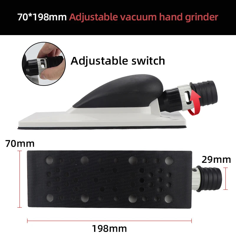 HIFESON Handheld Sander Manual Sandpaper Tool Sanding Block Dust Extraction Hand Polisher Grinding Machine For Metal Wood Work
