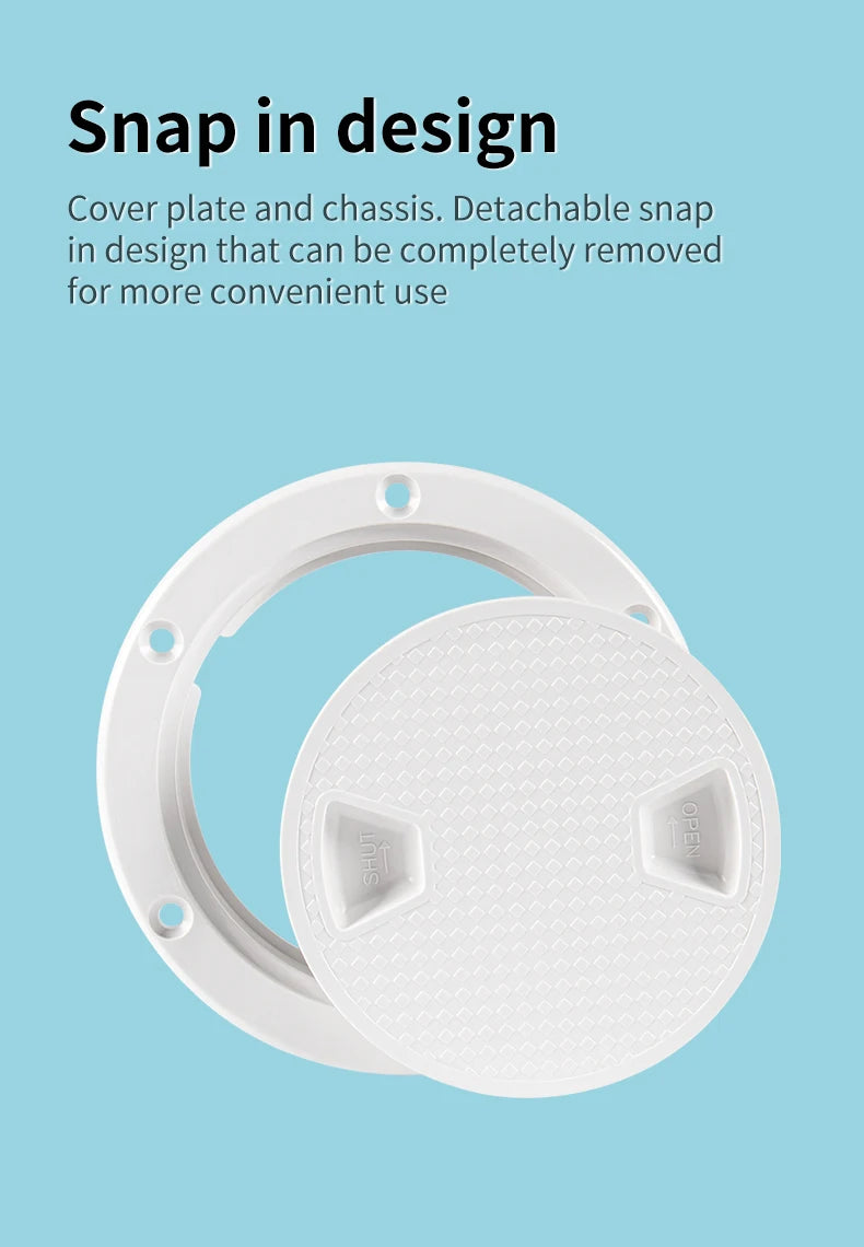 ABS Round Deck Inspection Access Hatch Cover Plastic White Black Boat Screw Out Deck Inspection Plate For Yacht Marine 4inch
