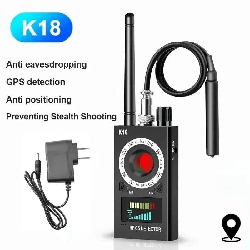 New K18 Multi-function 1MHz-6.5GHz Anti-Candid Cam Wireless Lens Device Finder GSM Audio Bug Finder GPS Signal RF Tracker Detect
