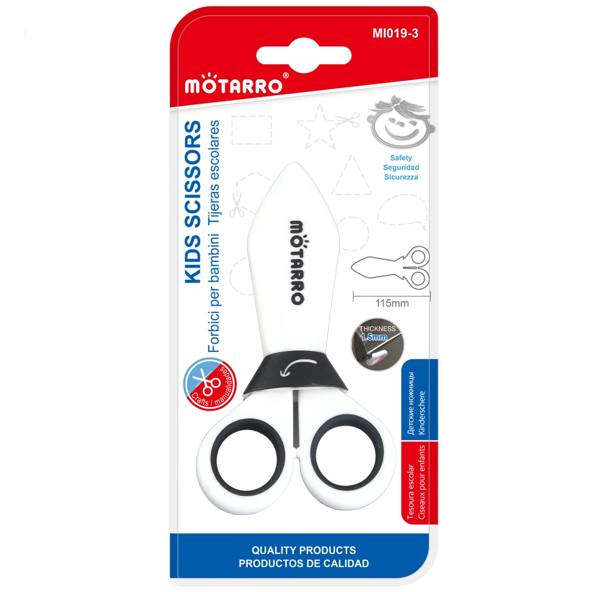 MOTARRO 1Pc Random 115mm Mini Safety Round Head Plastic Scissors Student Kids Paper Cutting School Supplies