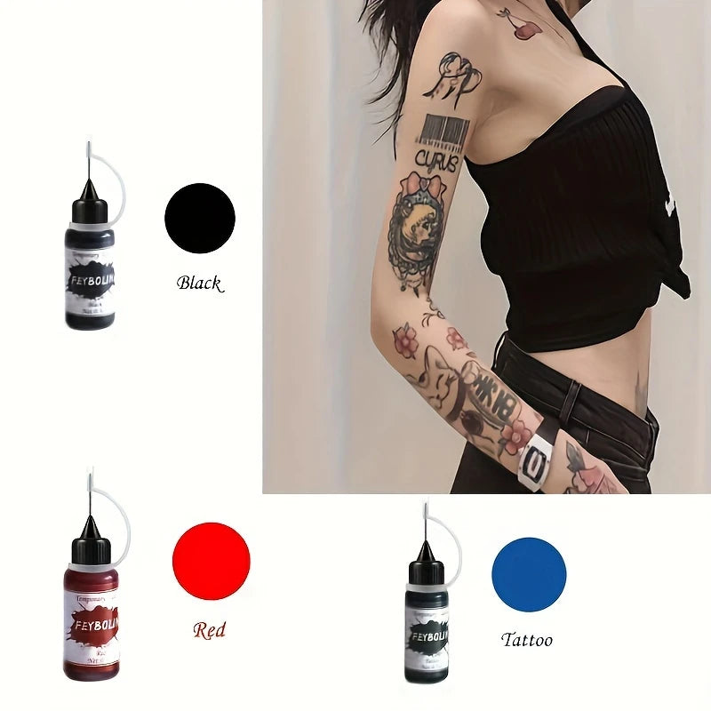 Colorful Tattoo Juice Paste,Easy-to-Use Henna Tattoo For Body Paint DIY Tattoos Temp, DIY Fake Tattoo Semi Permanent For Women