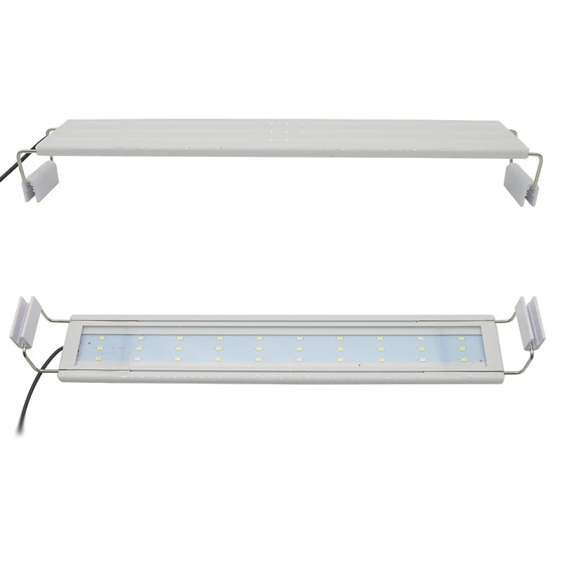 Aquarium LED Light Super Slim Fish Tank Aquatic Plant Grow Lighting Waterproof Bright Clip Lamp Blue LED 18-72cm for Plants 220v