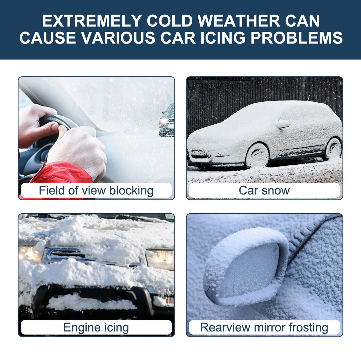 Snow Plow Antifreeze Car Electromagnetic Molecular Defroster Front Rear Windshield Car Snow Removal Instrument Solar Antifreeze