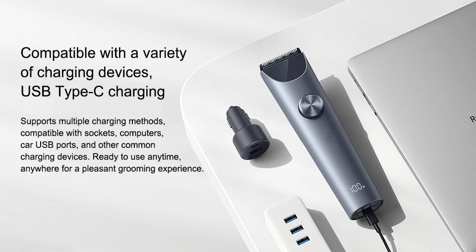 MIJIA Hair Clipper 2 Hair Trimmer Professional Beard Cut Machine IPX7 Waterproof Wireless Haircut Machine Mijia Clipper 2
