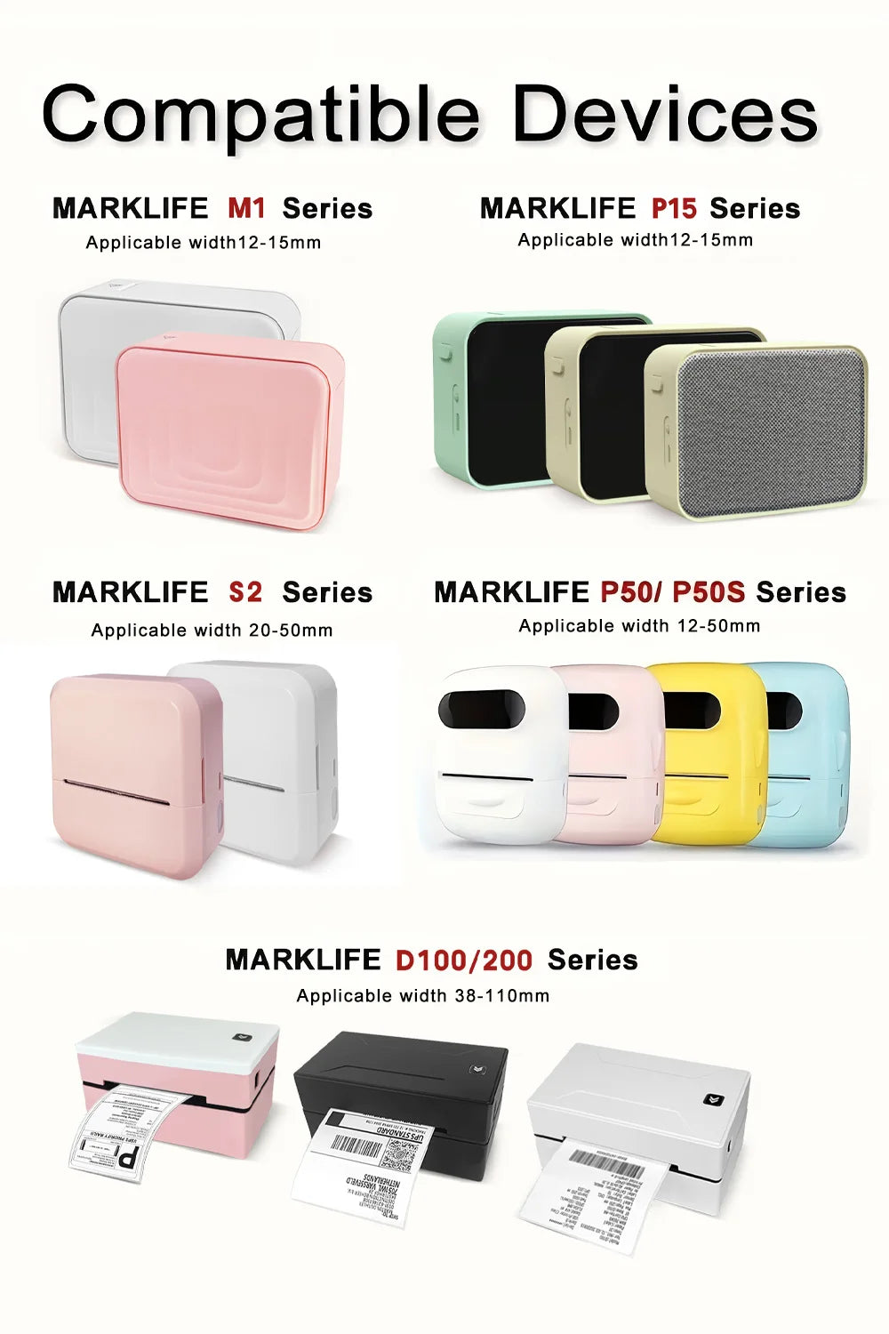 Marklife transparent thermal printing label paper, multifunctional and clear, suitable for home, school, gifts, etc|