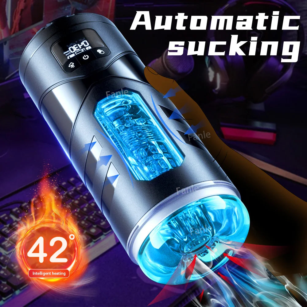 Automatic Male Masturbator Cup Sucking Vibration Blowjob Masturbation Real Heated Vagina Pocket Adults Sex Machines Toys For Man