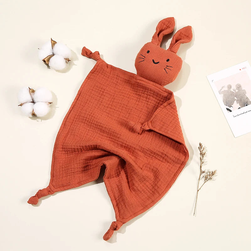 Baby Cotton Muslin Comfortable Blanket Cute Cat Doll For Infant Kids Sleep Appease Towel Children Rabbit Saliva Scarf