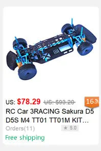 RC Car 3RACING Sakura D5 D5Pro D5M KIT 1:10 Carbon Fiber DIY Model Remote Control Super Rear Drive Drift High Speed Racing Frame