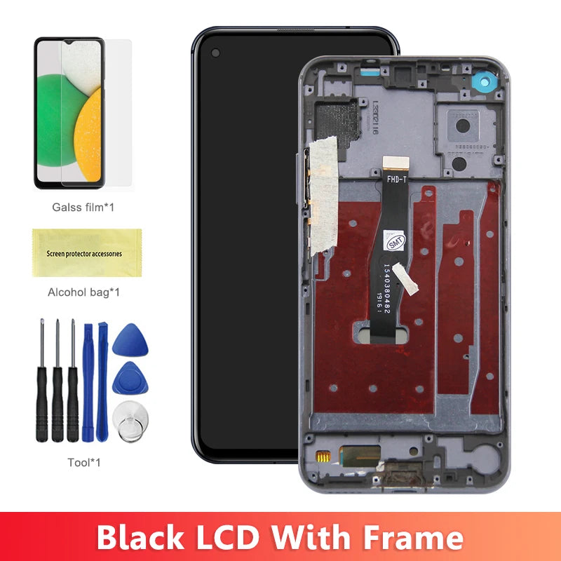 6.26'' for Huawei Nova 5T YAL-L21 L61A L71A LCD Screen+Touch Display Digitizer Replacement With Frame for Huawei Nova 5t Display