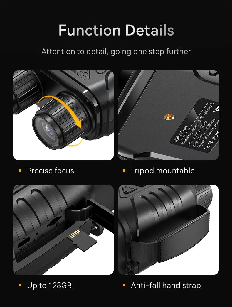 1080P Night Vision Binoculars 10x Digital 800m Full Dark Infrared Night Vision Telescope Goggles 2.8” Large Screen For Camping