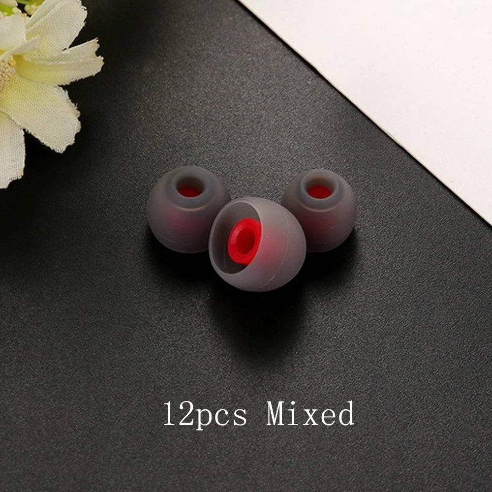 Ivinxy 12pcs Layer Silicone In-Ear Earphone Covers Cap Replacement Earbud Bud Tips Earbuds eartips Earplug Ear pads cushion