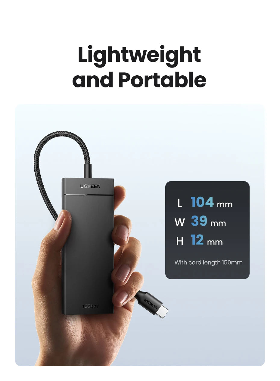 UGREEN USB C HUB 10Gbps Type-C 3.2 Gen2 USB Splitter USB C USB A Hub 4 USB Port 3.2 for MacBook Pro Air Type C Multiport Adapter