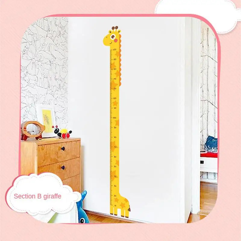 Cartoon Animals Height Measure Wall Sticker Giraffe Wallpaper For Kids Room Nursery Child Growth Ruler Growth Chart