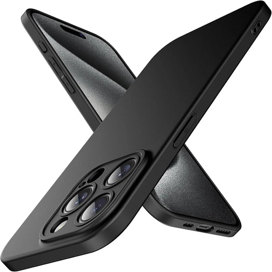 Luxury Ultra Thin Matte Silicone Soft Case For iPhone 16 17 15 14 Plus 13 Mini Pro Max SE 2022 2020 Anti-drop Solid Black Cover