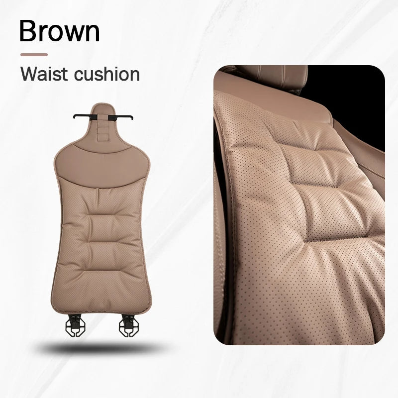Four Seasons Universal Car Seat Cover Breathable Leather Car Seat Waist Cushion Covers Auto Interior Seats Interior Accessories