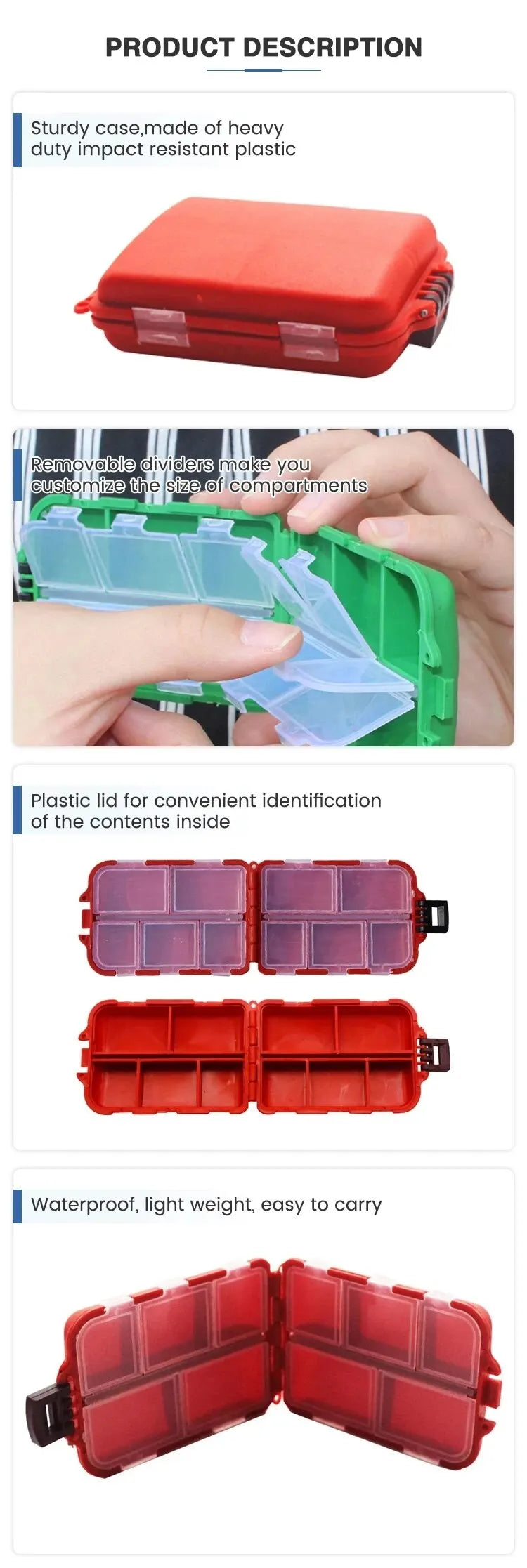 ABS Material Fish Accessories Box 38.5g Bait Box Portable Storage Box OEM and on Stocks 4 Color High Quality