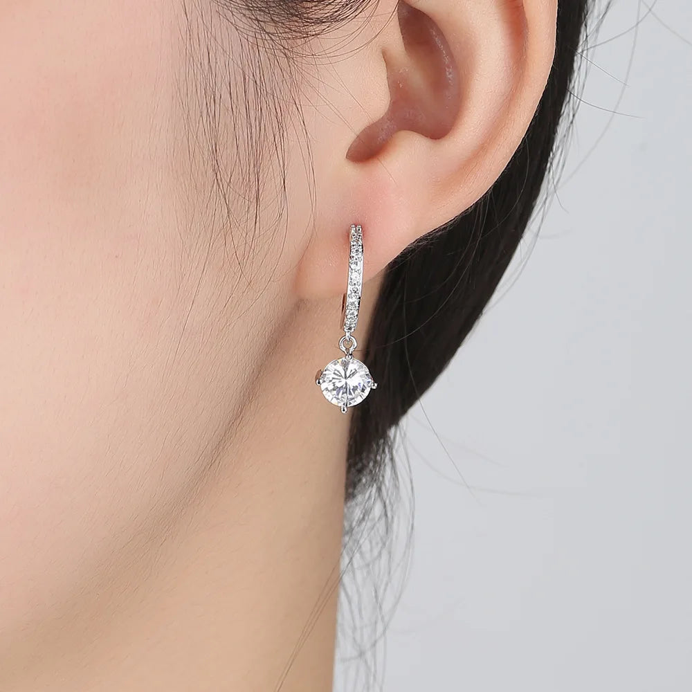 Zircon Polygon Earrings for Women Gold Plated Stainless Steel Hoop Earrings New Design Luxury Wedding 2024 Trending Jewelry Gift