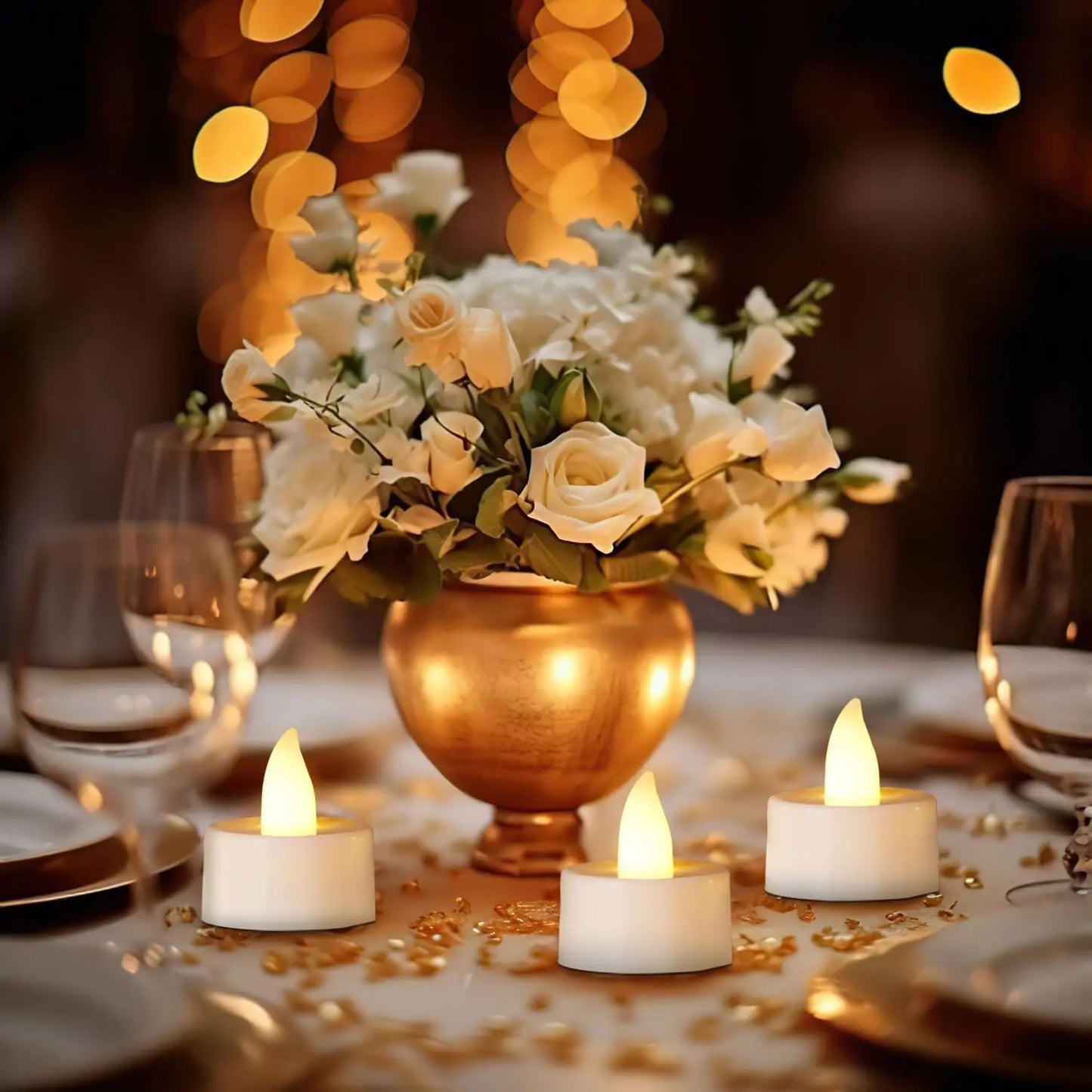 24Pcs/Set Flameless LED Candle Creative wishing Led Tea Light Warm White Flameless Candle Halloween Christmas Decor Candle Light